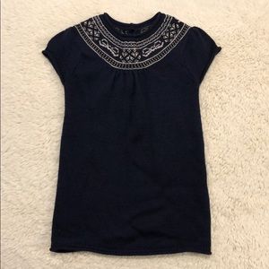 Jacadi Navy Cap Sleeve Sweater Dress, size 23 m/2T